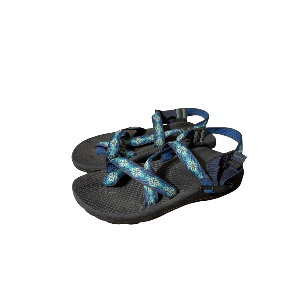 CHACO Sandals Z/2 Classic Blue & Green Floral Women's Size 10M Toe Strap